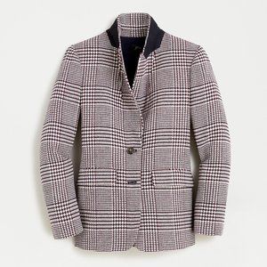 J. Crew Plaid Boyfriend Blazer in Burgundy & Ivory Sz 10 NWT